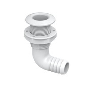 White Nylon 90 degree Thru-hull 19mm (3/4") ID hose for 500/750GPH pumps